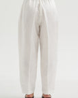 Satin Masculine Barrel Pants, White