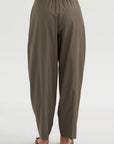 Virgin Wool Masculine Barrel Pants, Taupe