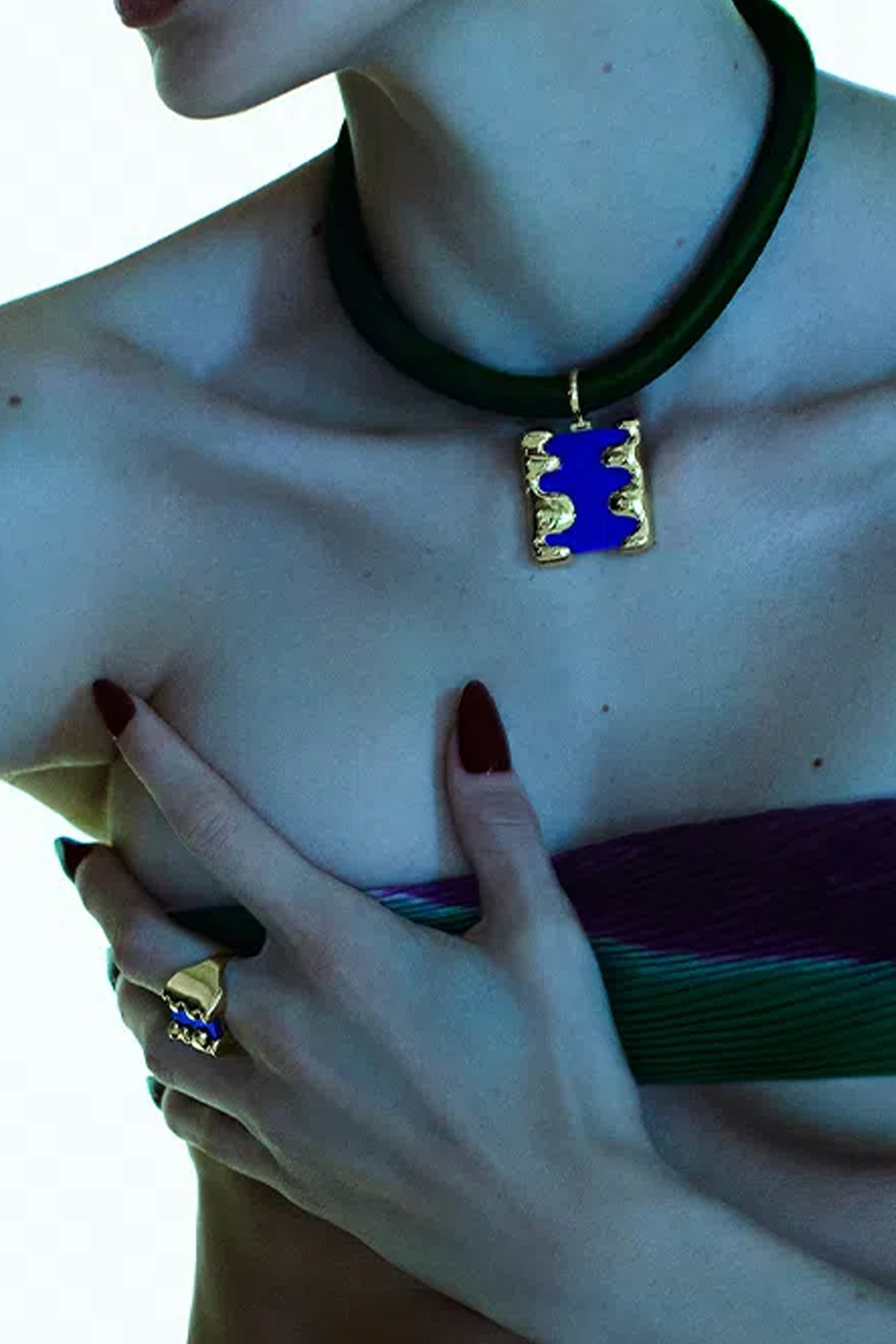 SAUER - Blob Pendant Necklace, Lapis