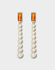 Deco Maxi Baguette Perla Citrine Earrings, Yellow Gold