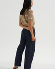 Krysta Stripe Cashmere Top, Fawn & Ivory
