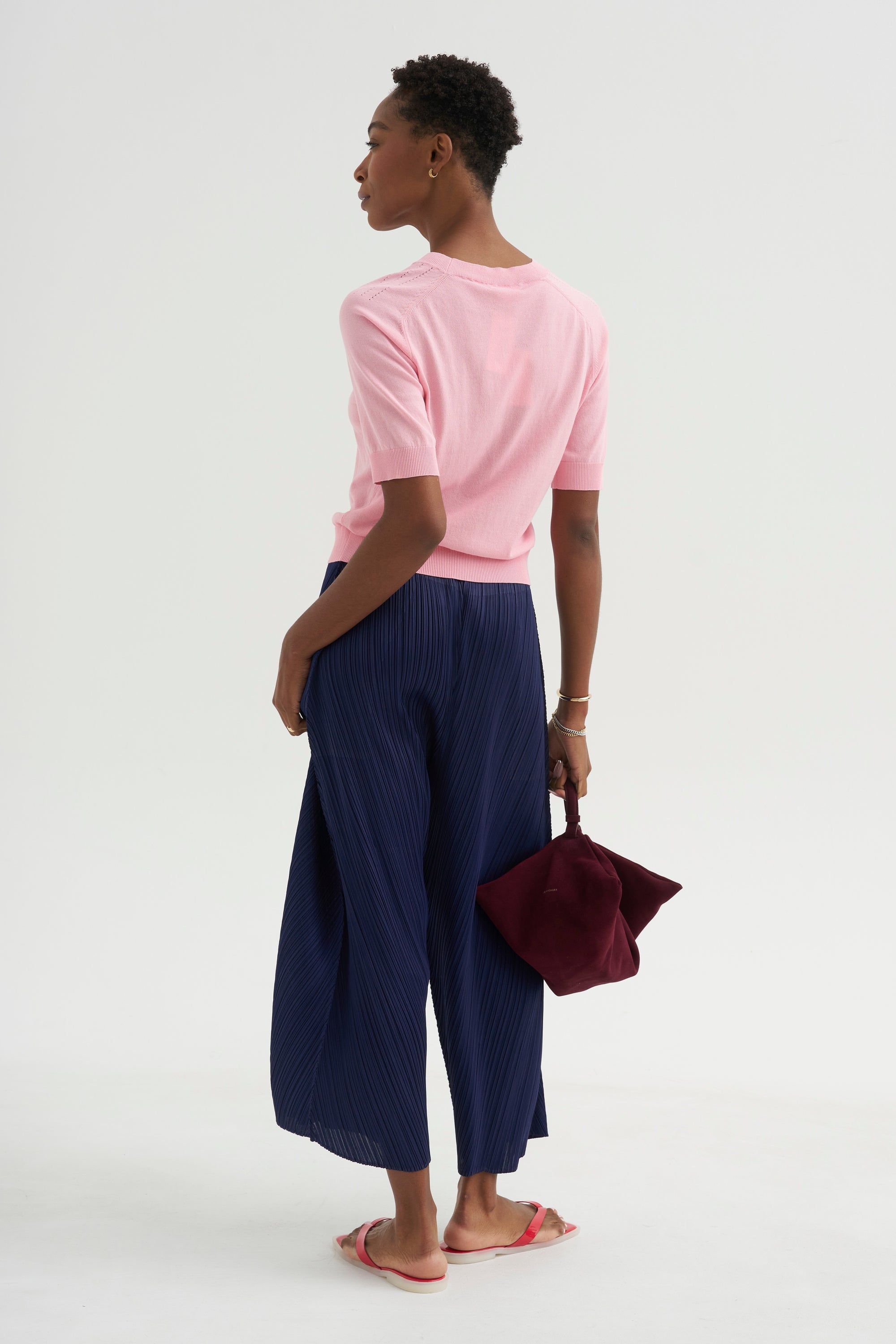 Greta Fine Cotton Stretch Top, Cameo