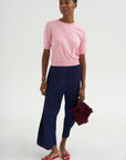 Greta Fine Cotton Stretch Top, Cameo