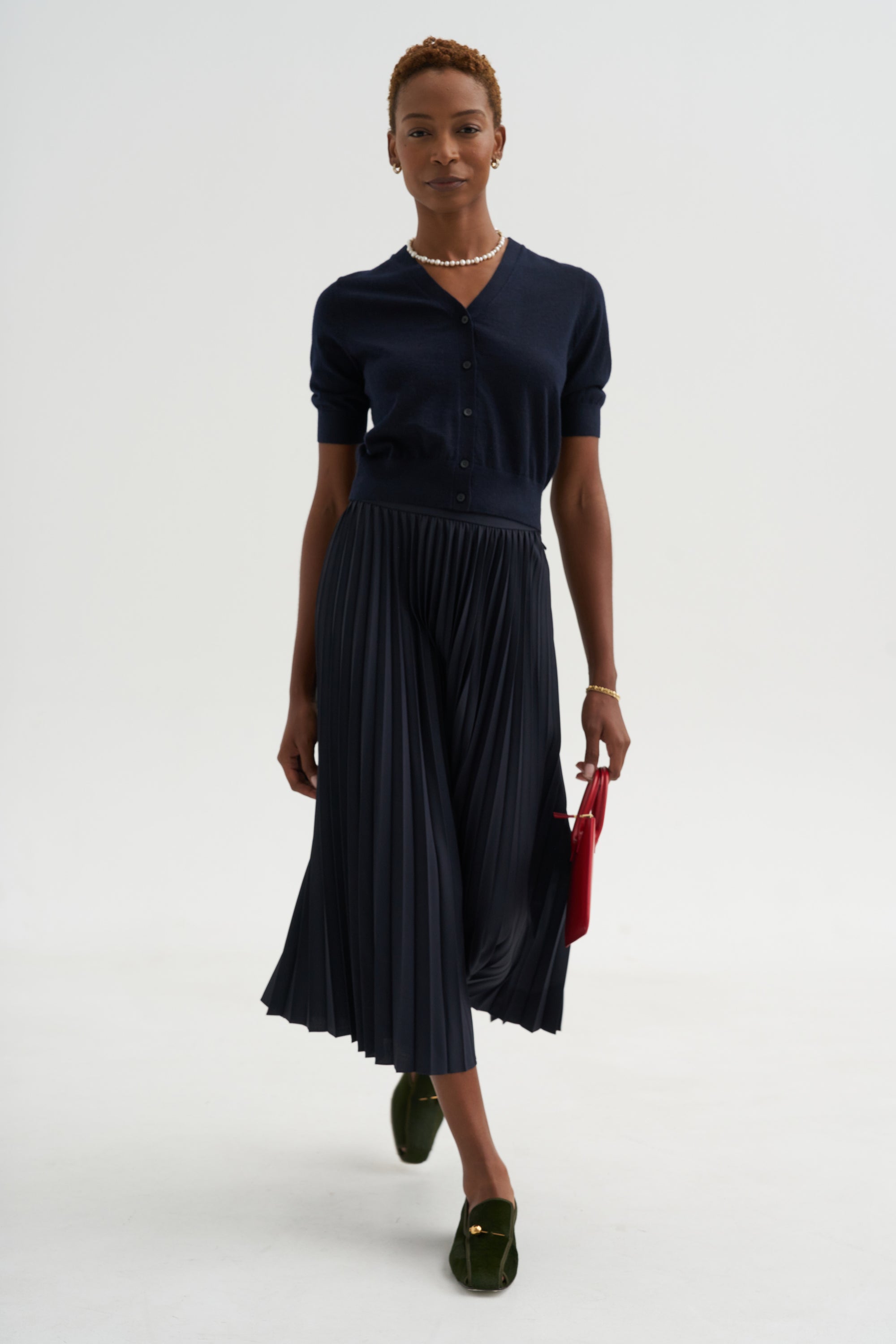 Bella Superfine Cashmere Cardigan, Navy