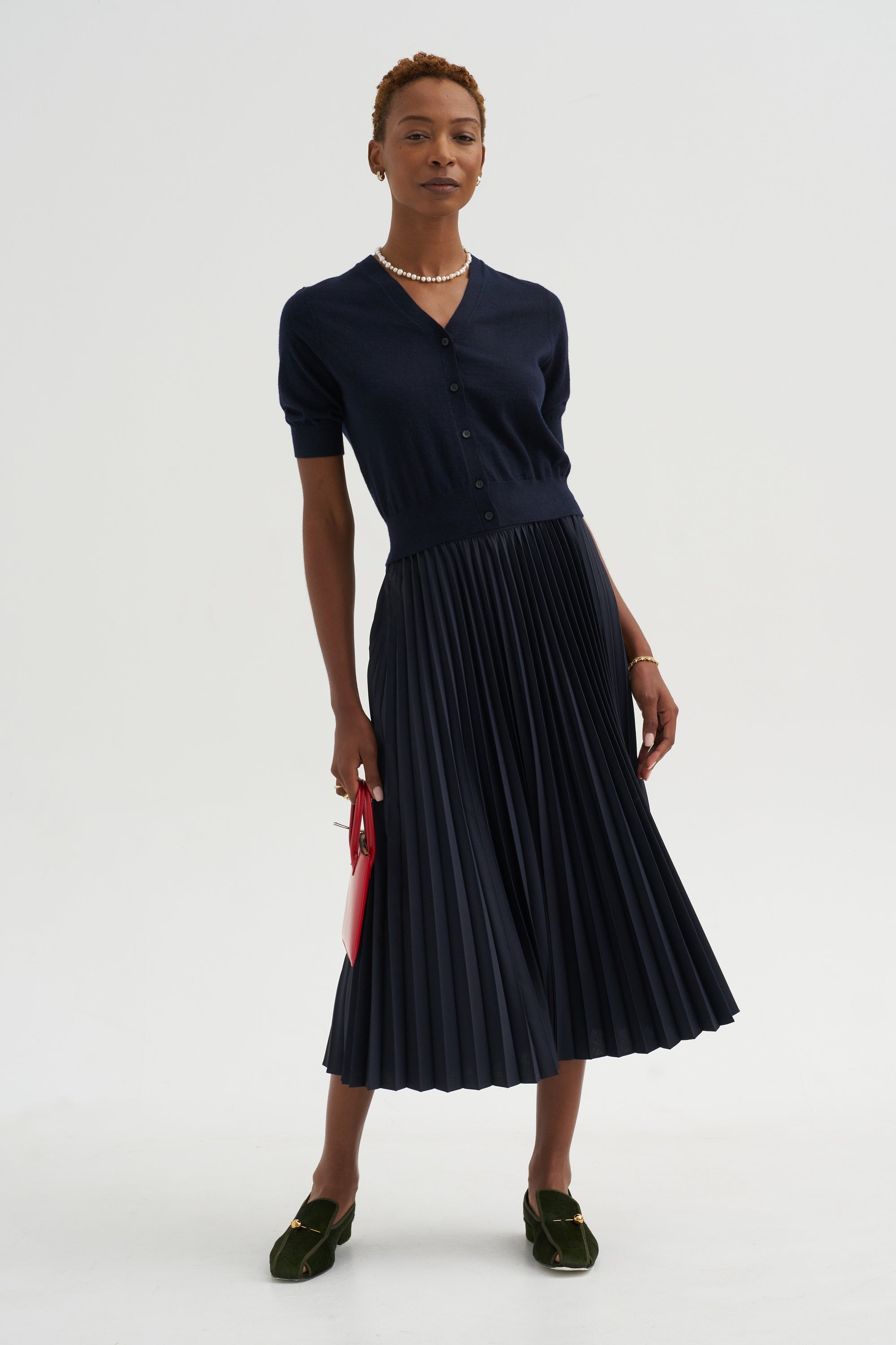 Bella Superfine Cashmere Cardigan, Navy