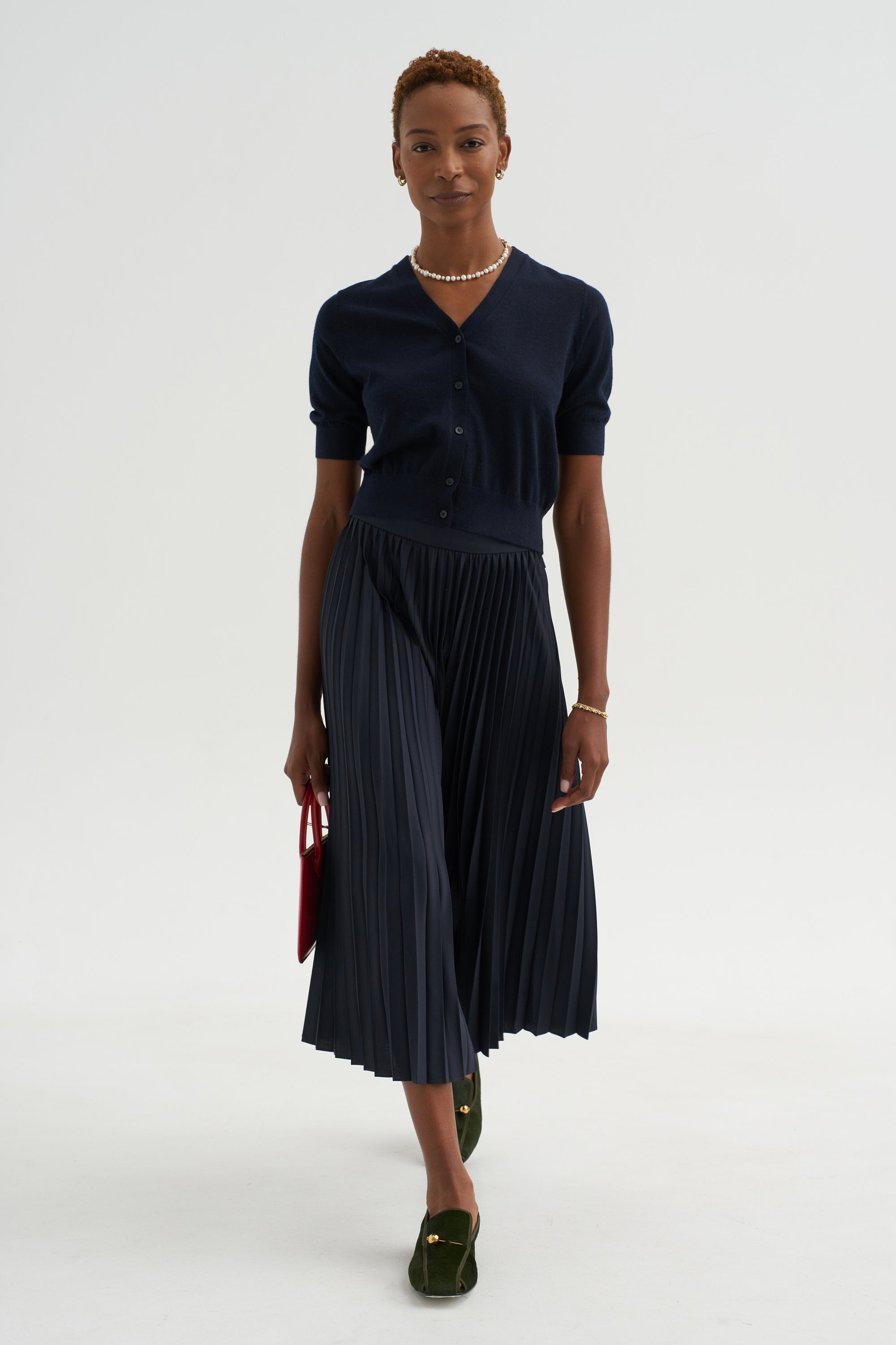 Bella Superfine Cashmere Cardigan, Navy