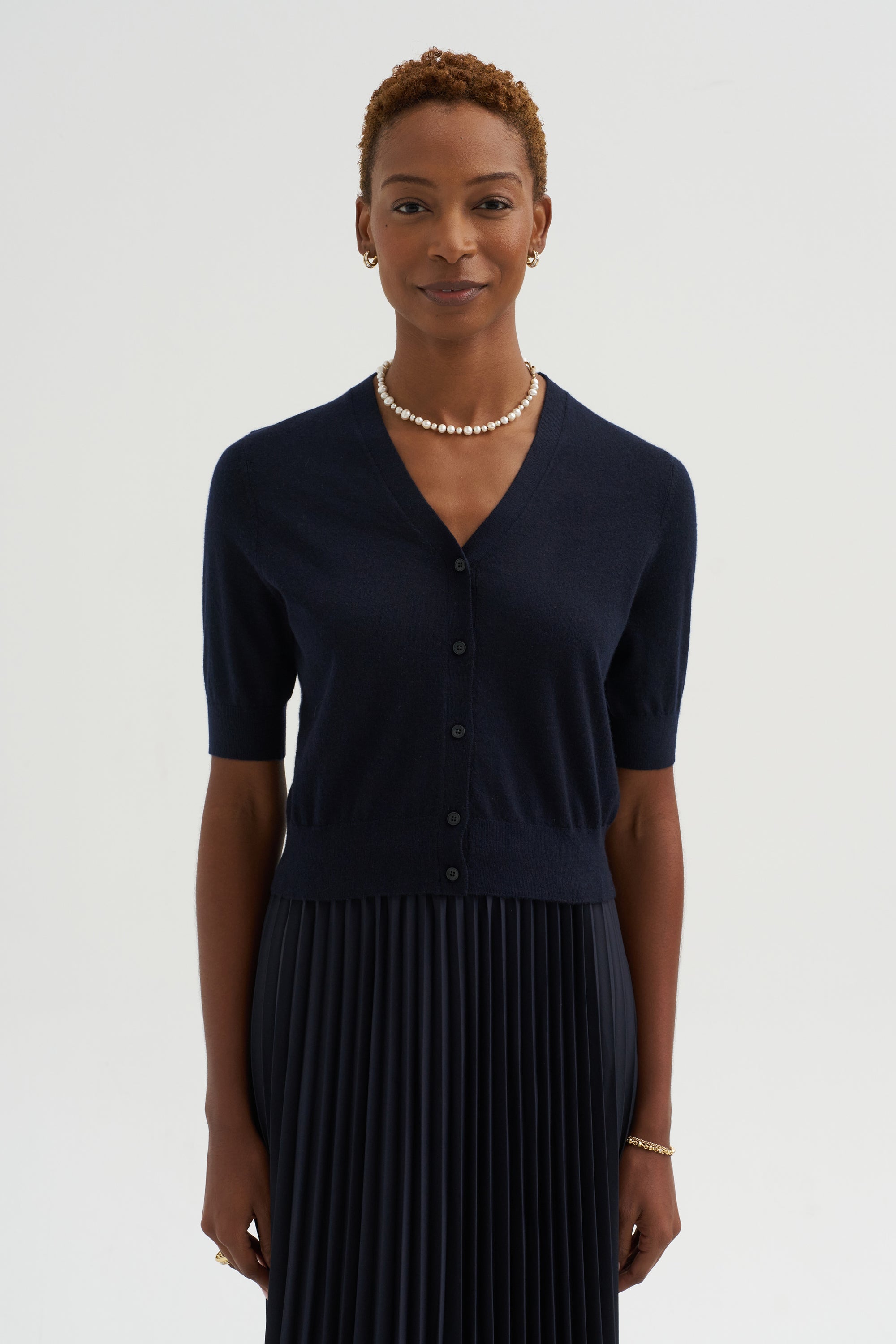 Bella Superfine Cashmere Cardigan, Navy
