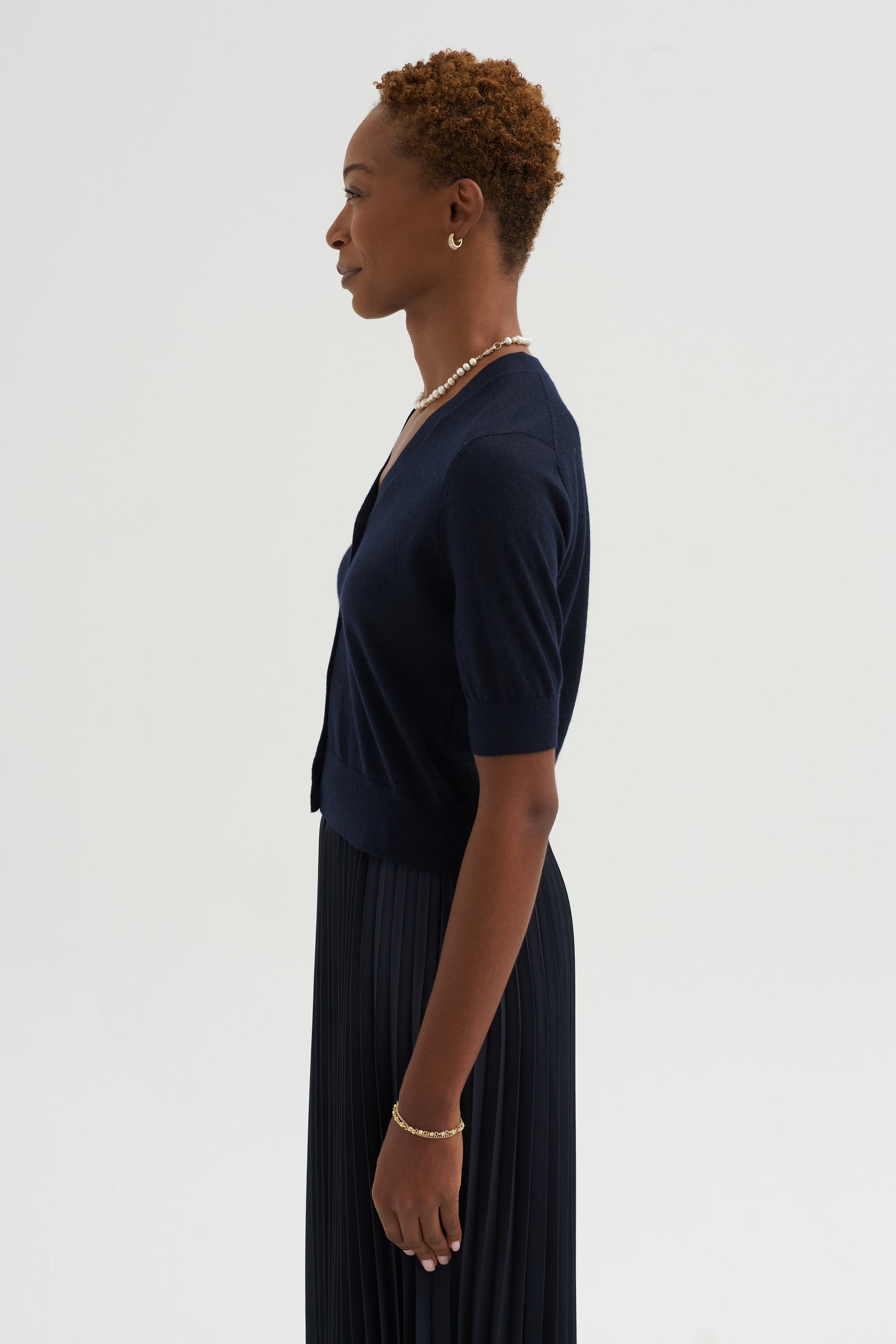 Bella Superfine Cashmere Cardigan, Navy