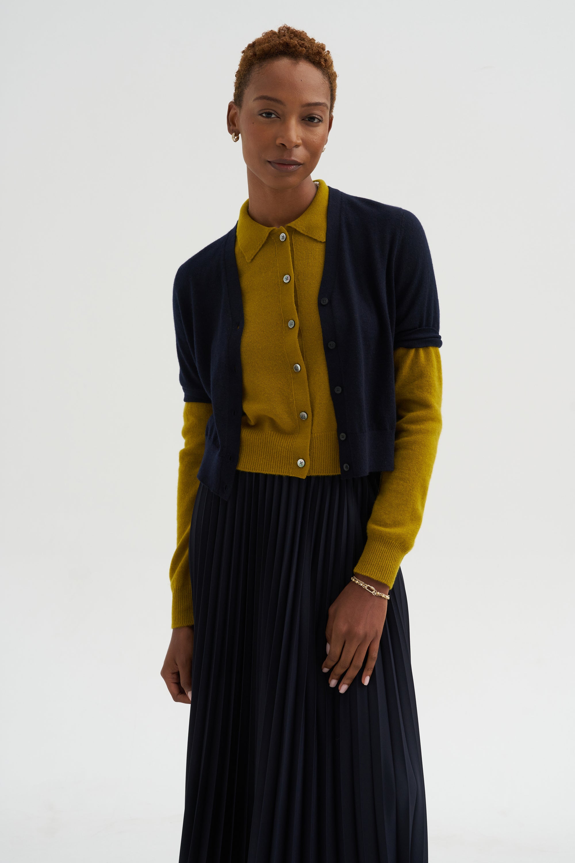 Bella Superfine Cashmere Cardigan, Navy