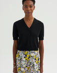 Tate Fine Cotton Stretch Cardigan, Black