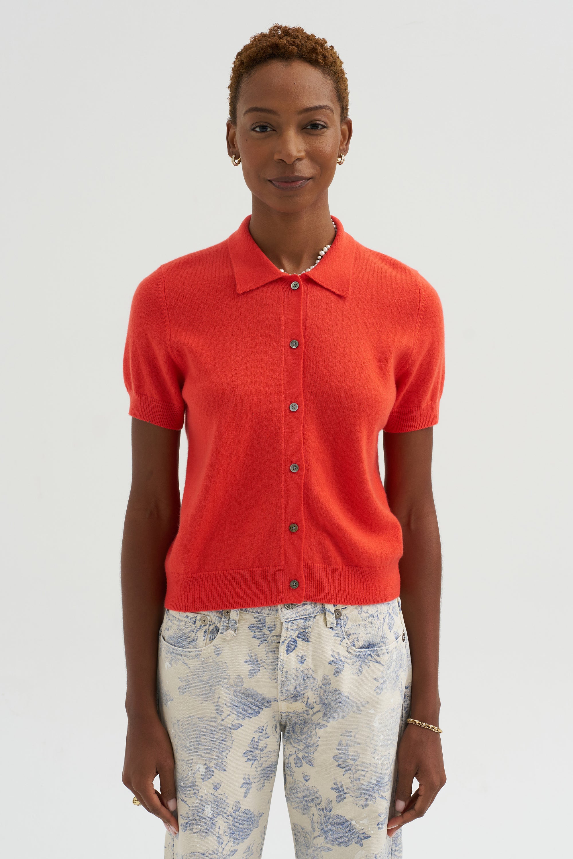 Leslie Cashmere Cardigan, Poppy