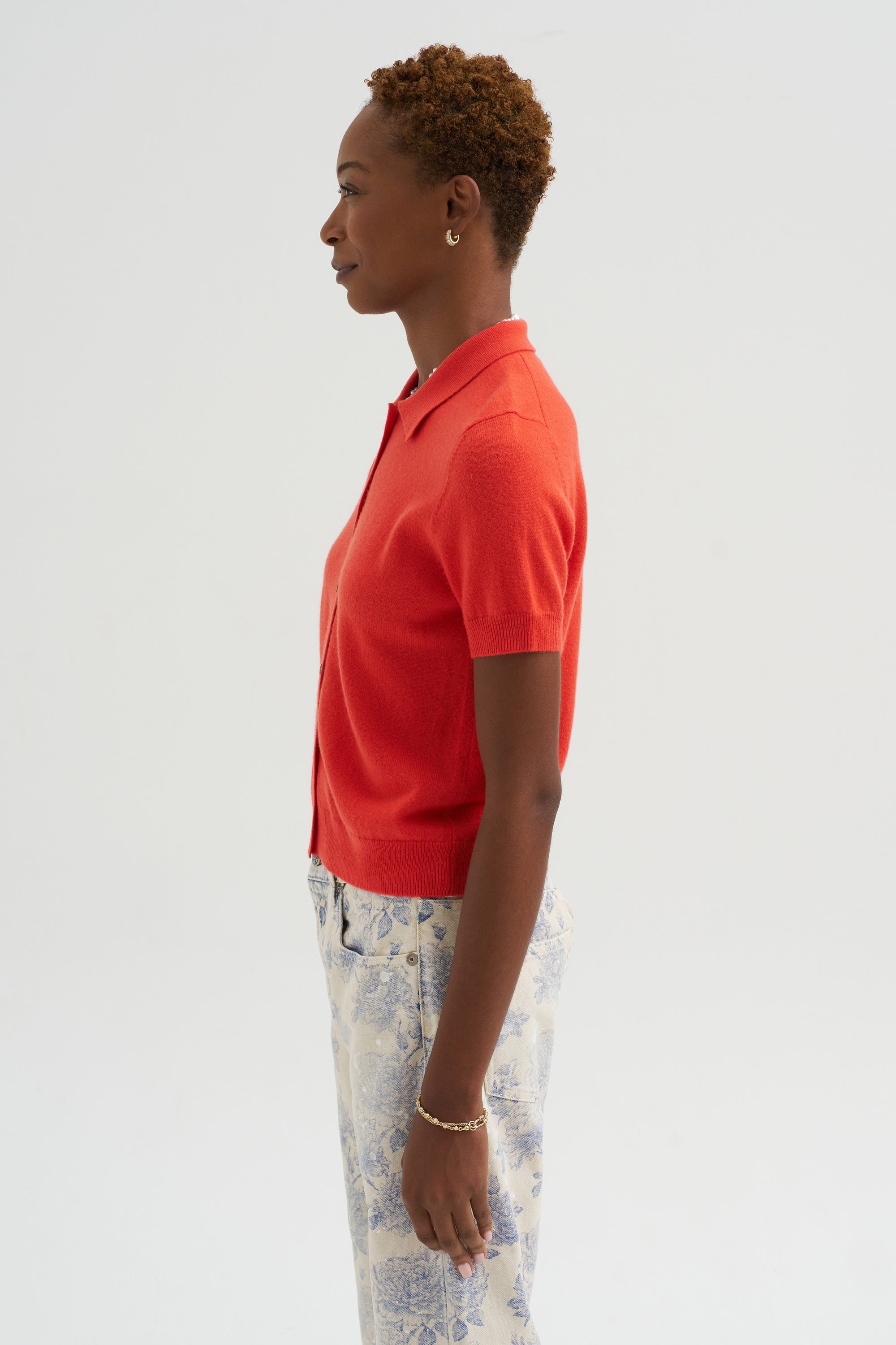 Leslie Cashmere Cardigan, Poppy