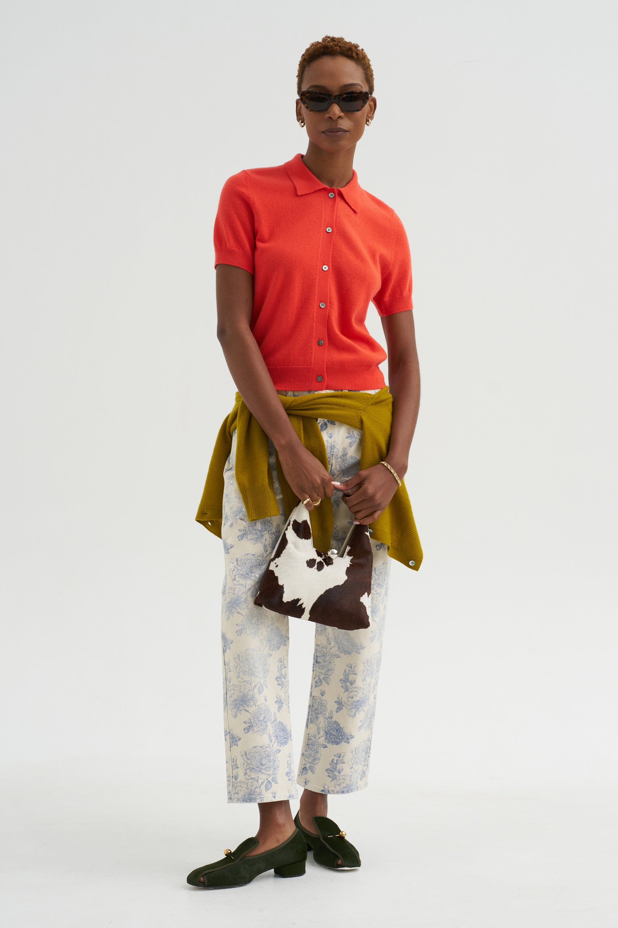 Leslie Cashmere Cardigan, Poppy