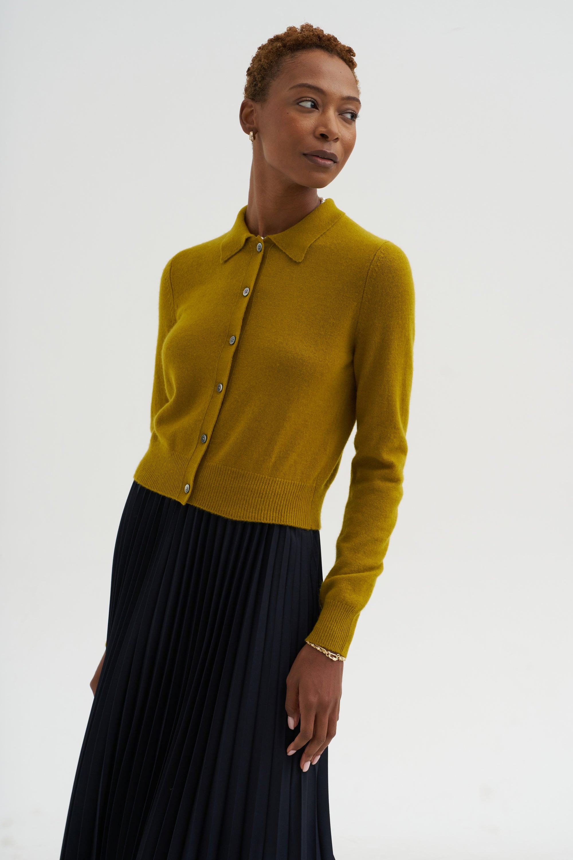 Wendy Cashmere Cardigan, Matcha