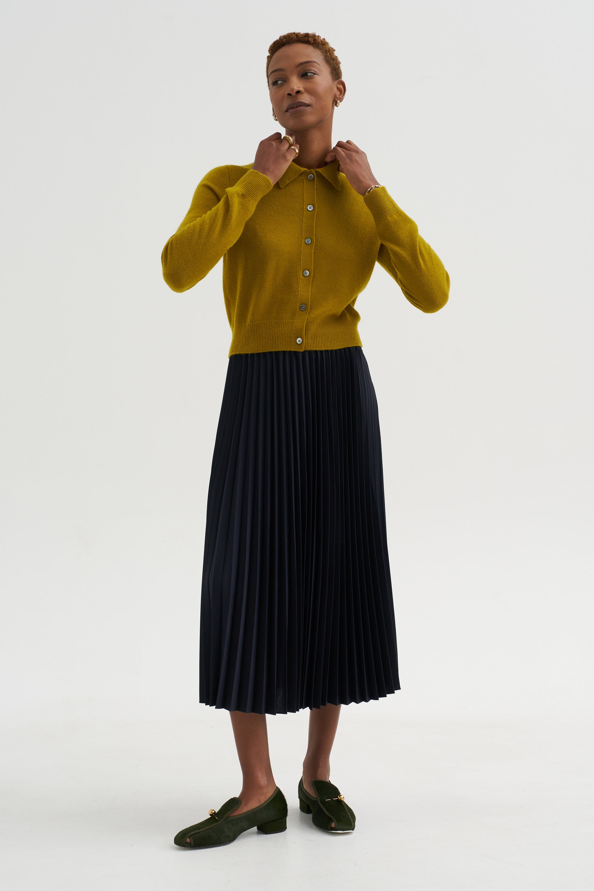 Wendy Cashmere Cardigan, Matcha