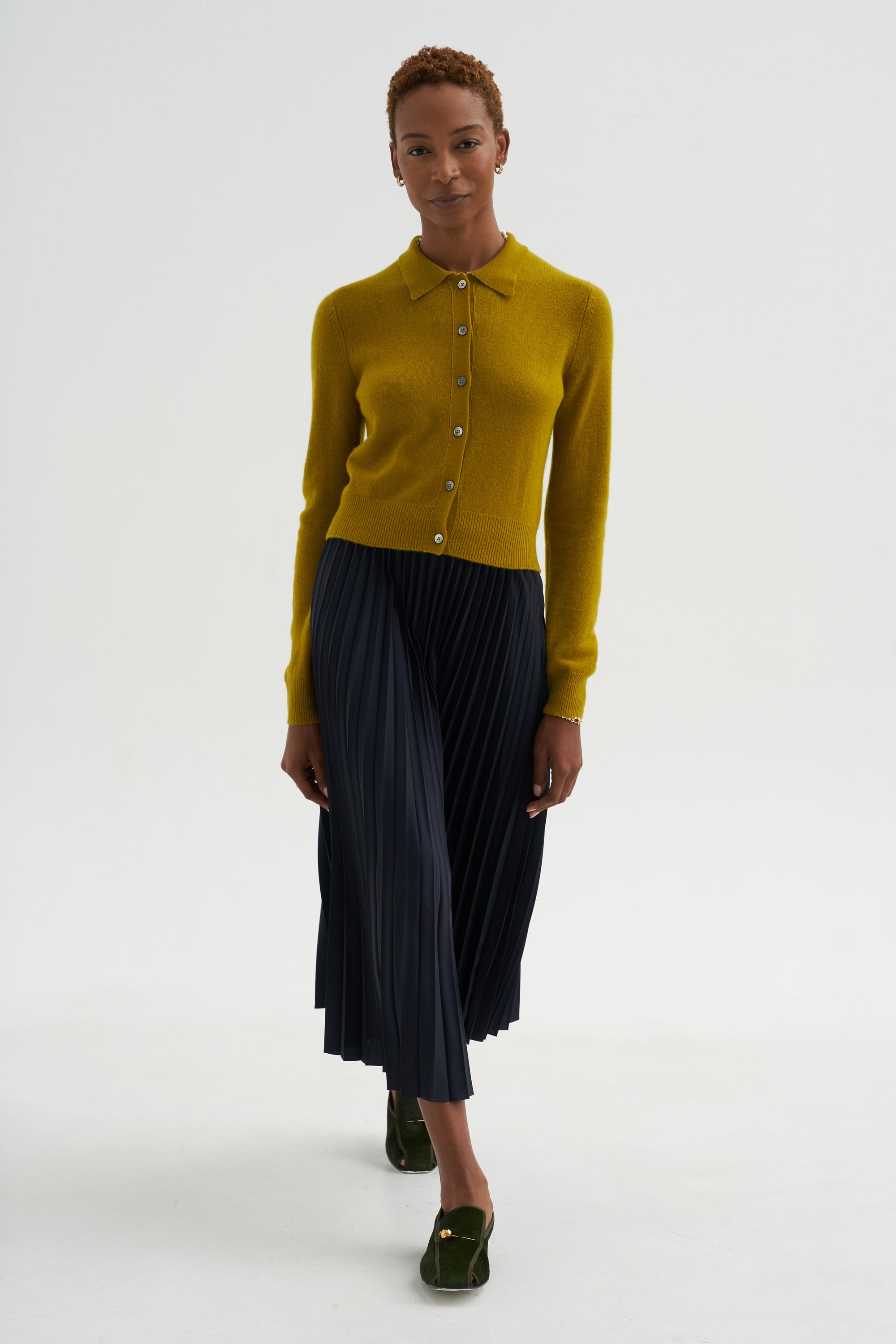 Wendy Cashmere Cardigan, Matcha