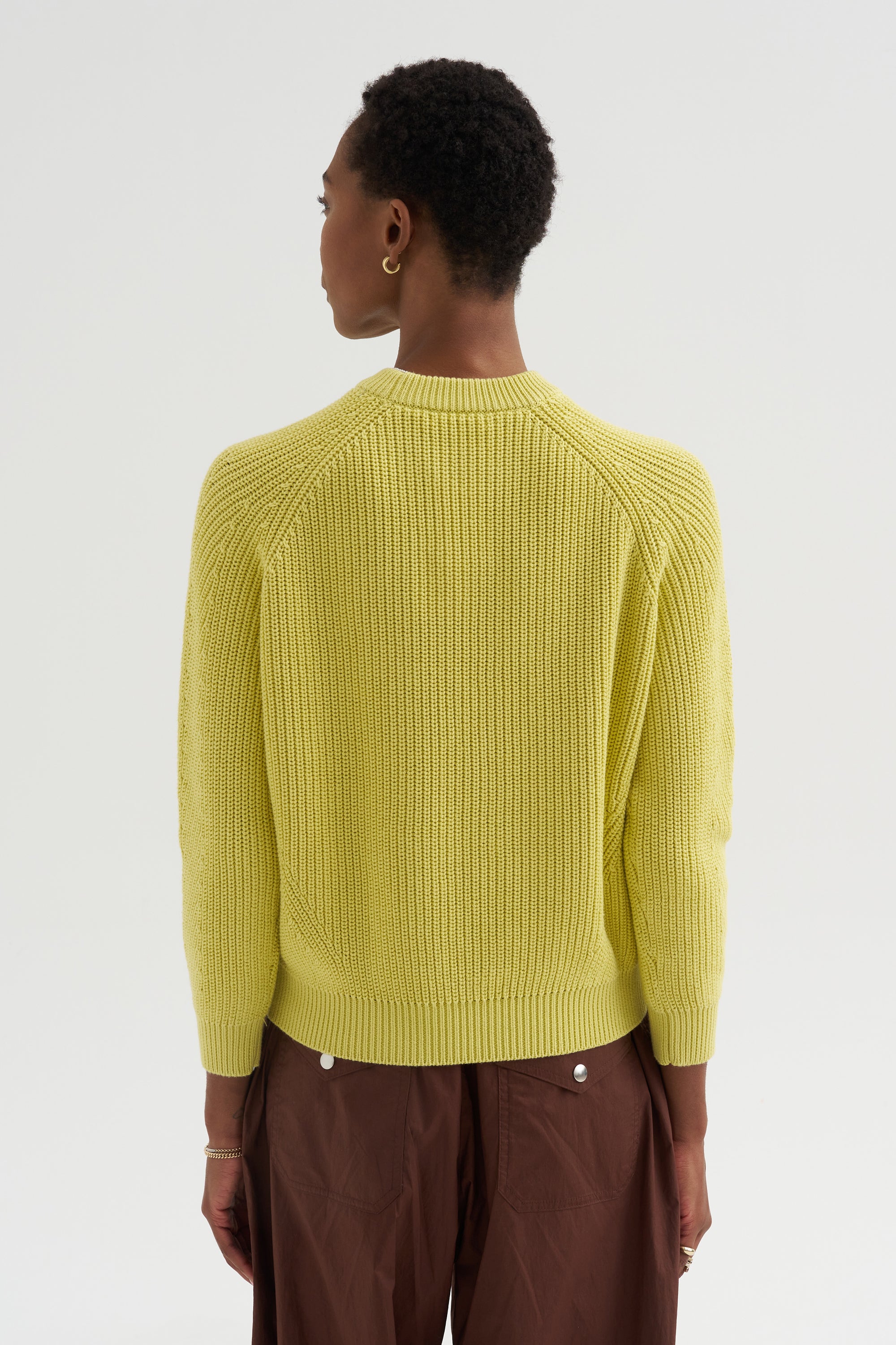 Chelsea - Solid Cotton Sweater, Citron