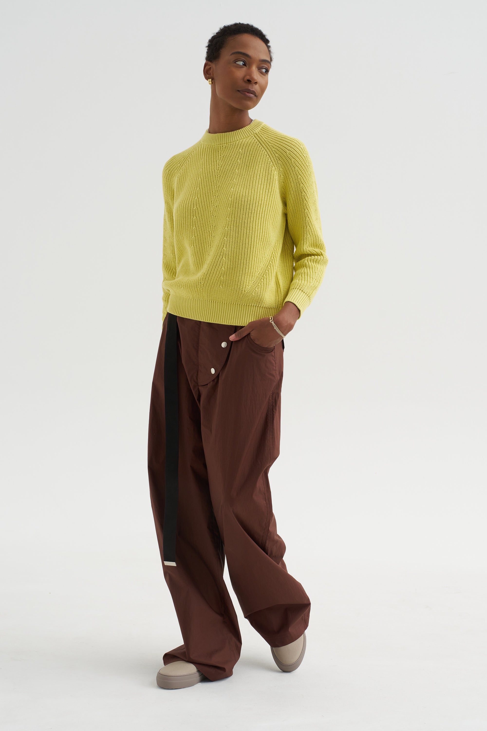 Chelsea - Solid Cotton Sweater, Citron