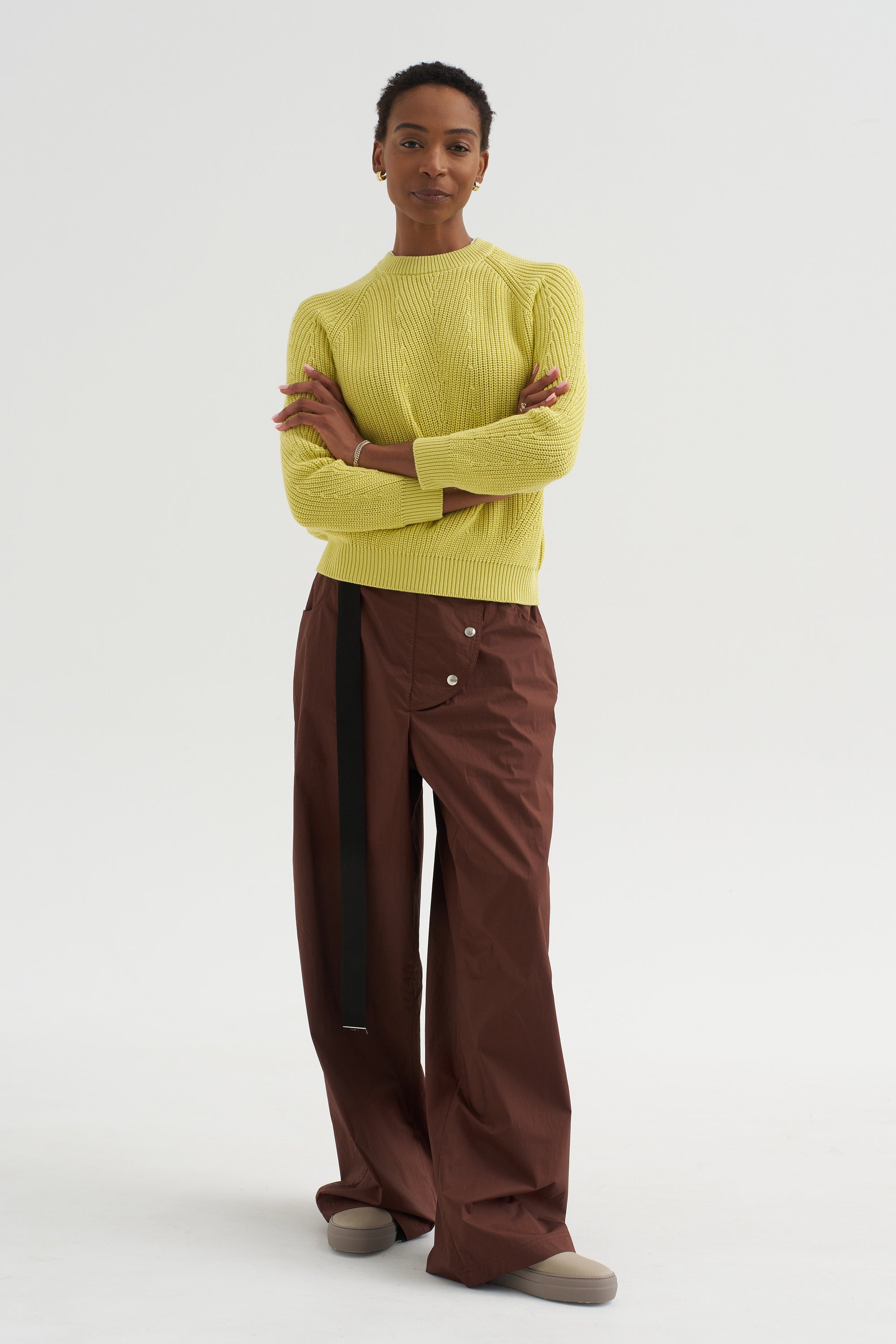 Chelsea - Solid Cotton Sweater, Citron