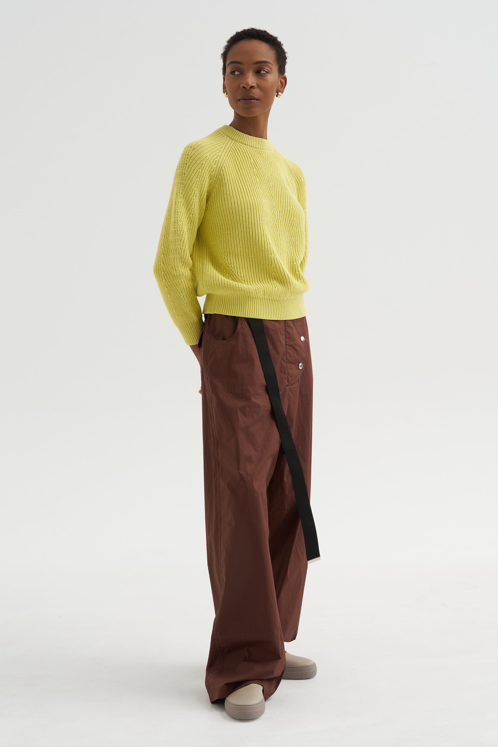 Chelsea - Solid Cotton Sweater, Citron