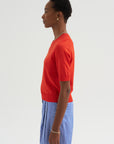 Greta - Fine Cotton Stretch Top, Poppy