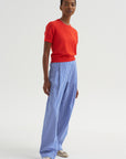 Greta - Fine Cotton Stretch Top, Poppy