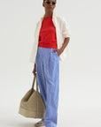 Greta - Fine Cotton Stretch Top, Poppy