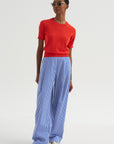 Greta - Fine Cotton Stretch Top, Poppy
