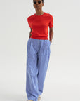 Greta - Fine Cotton Stretch Top, Poppy