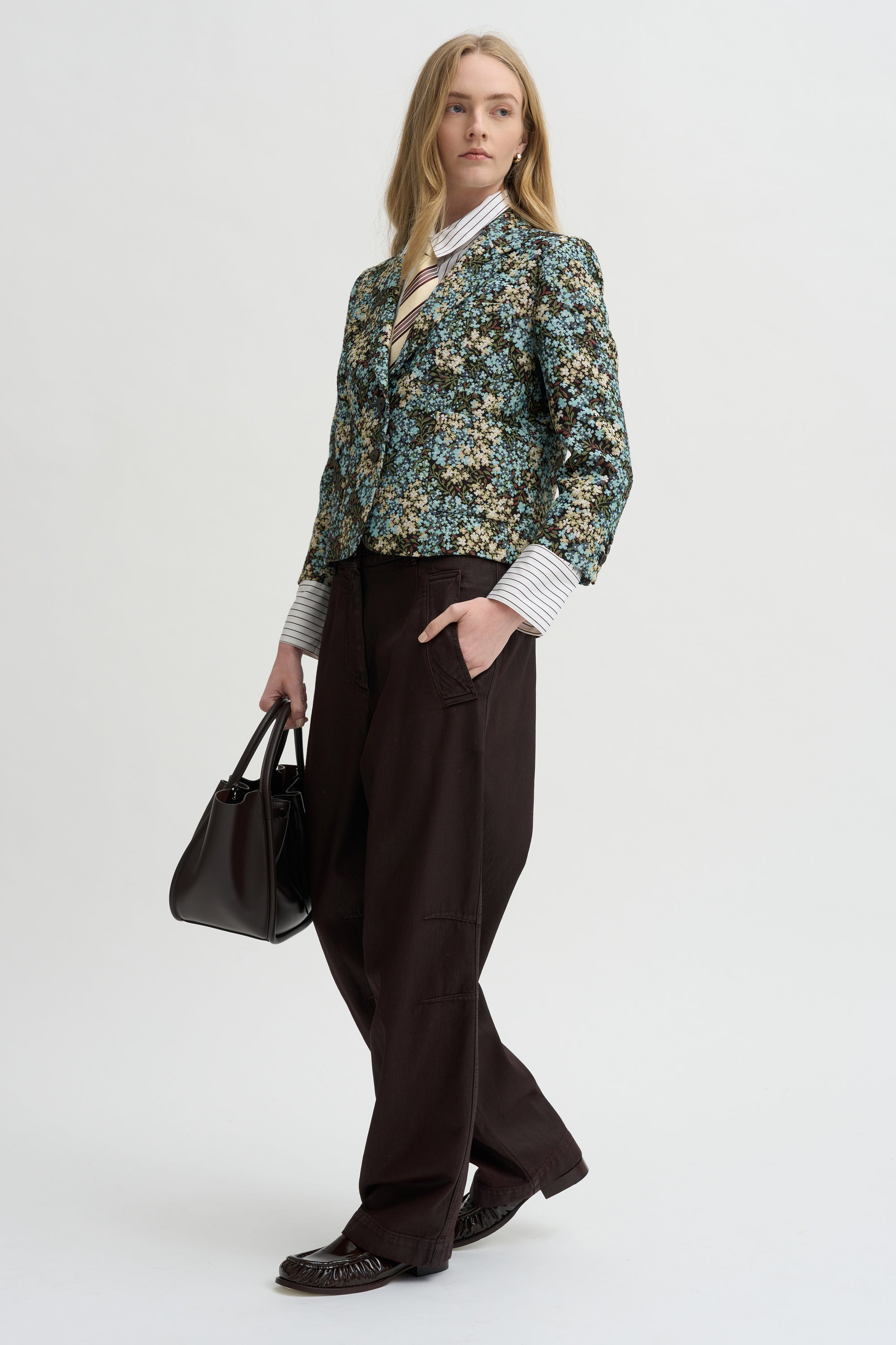 Tailored Jacquard Blazer, Sky