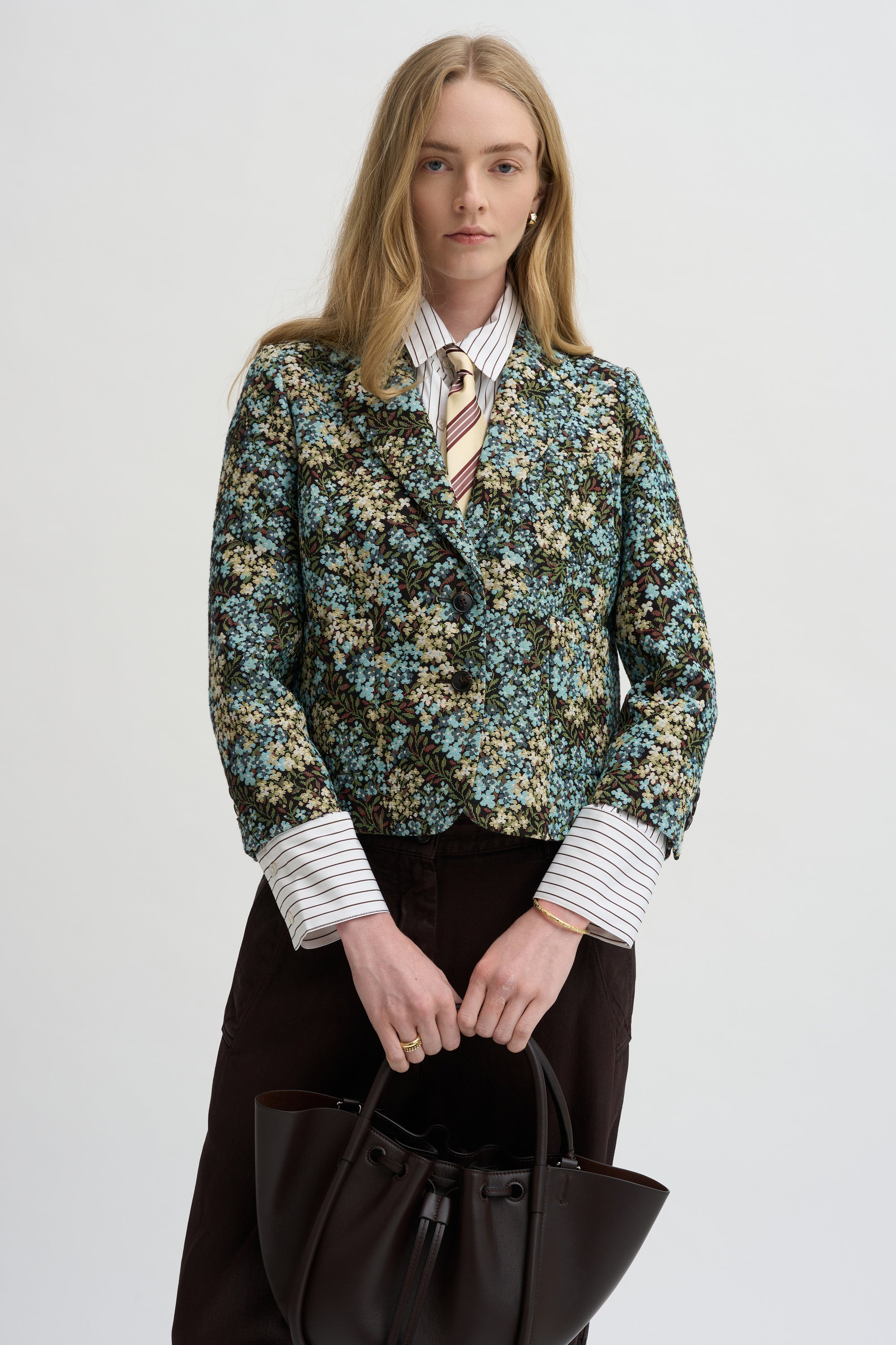 Tailored Jacquard Blazer, Sky