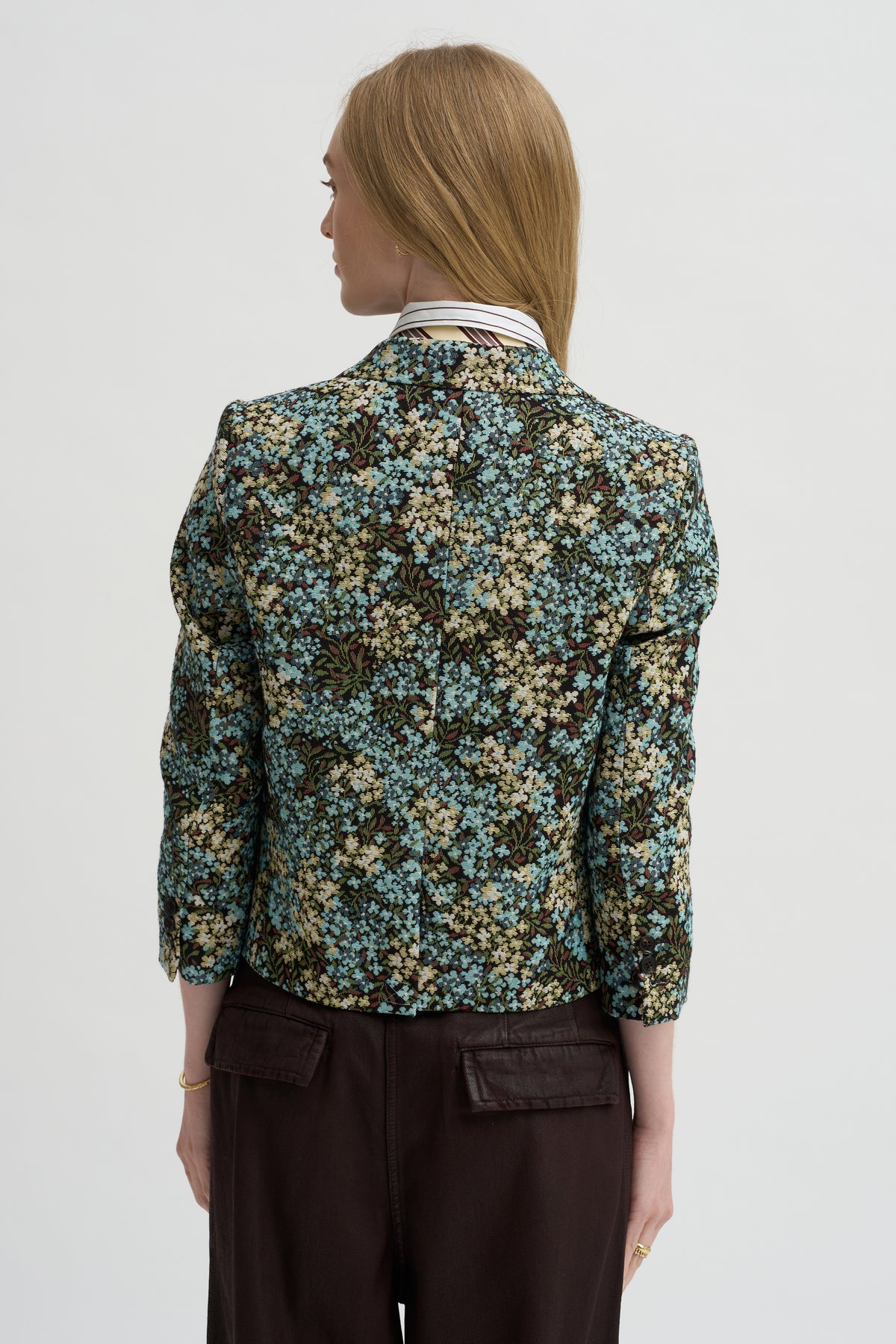 Tailored Jacquard Blazer, Sky