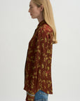 Floral Jacquard & Grosgrain Shirt, Rust