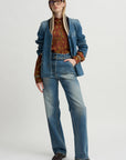 Floral Jacquard & Grosgrain Shirt, Rust