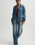 Floral Jacquard & Grosgrain Shirt, Rust