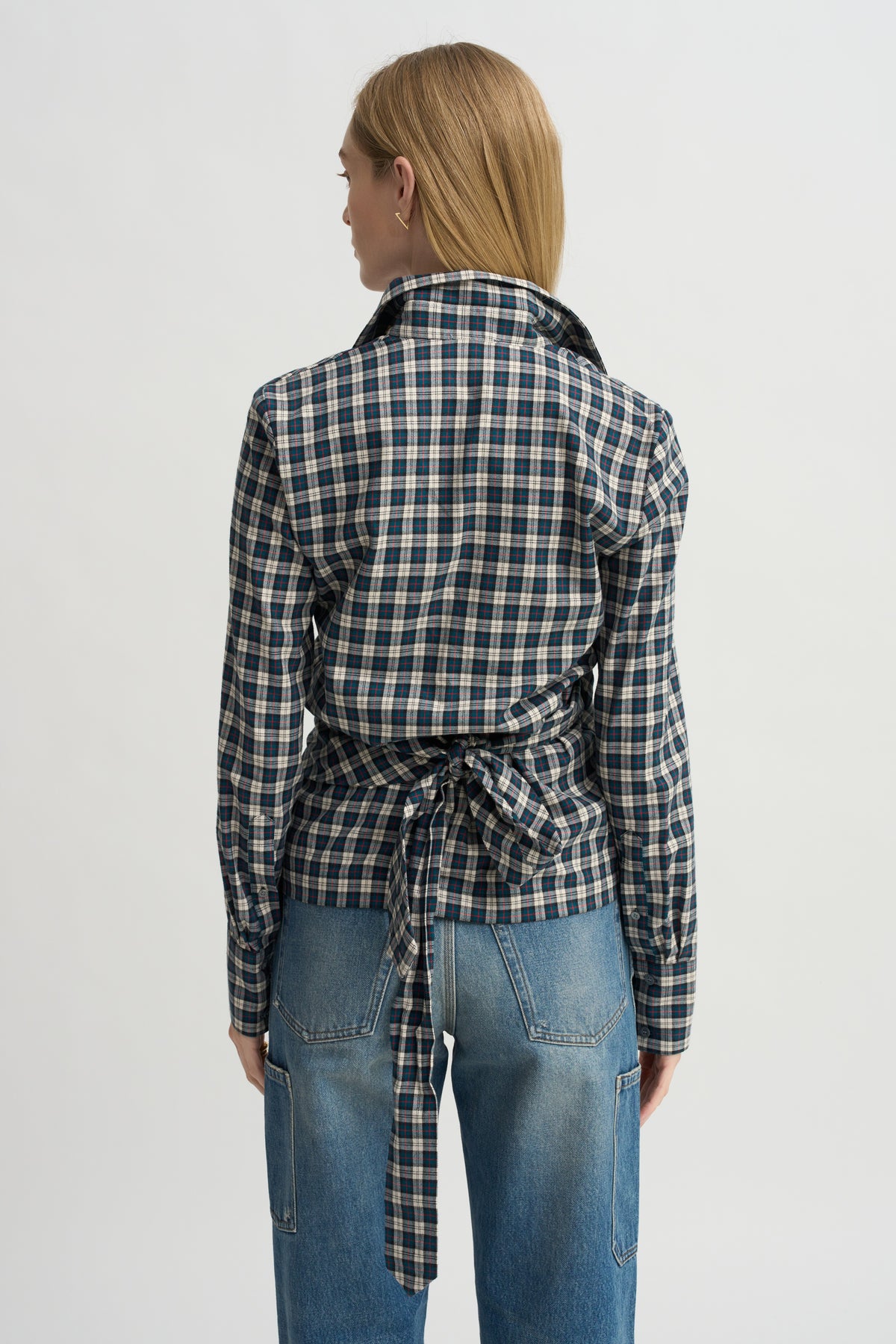 Gathered Waist Wrap Top, Petrol