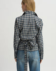 Gathered Waist Wrap Top, Petrol