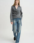 Gathered Waist Wrap Top, Petrol