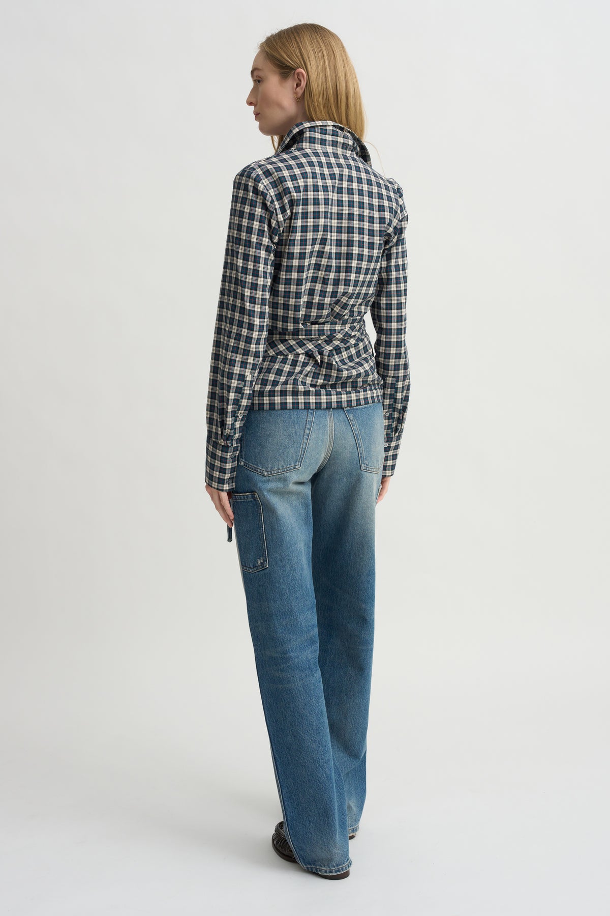 Gathered Waist Wrap Top, Petrol