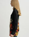 Still Life Silk Top, Black
