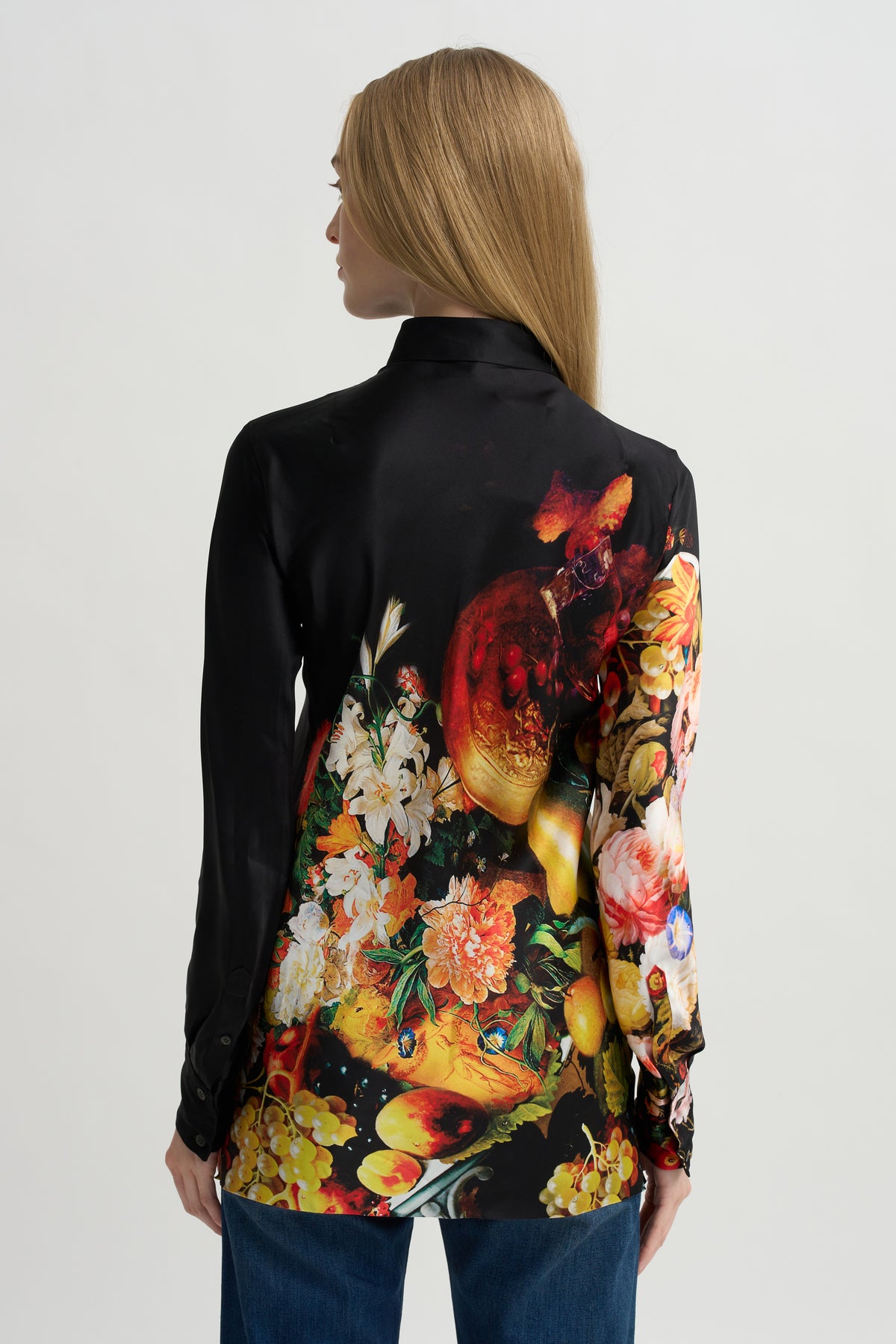 Still Life Silk Top, Black