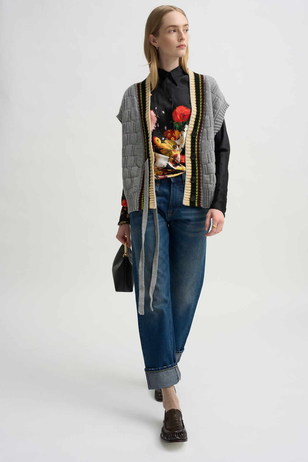 Still Life Silk Top, Black