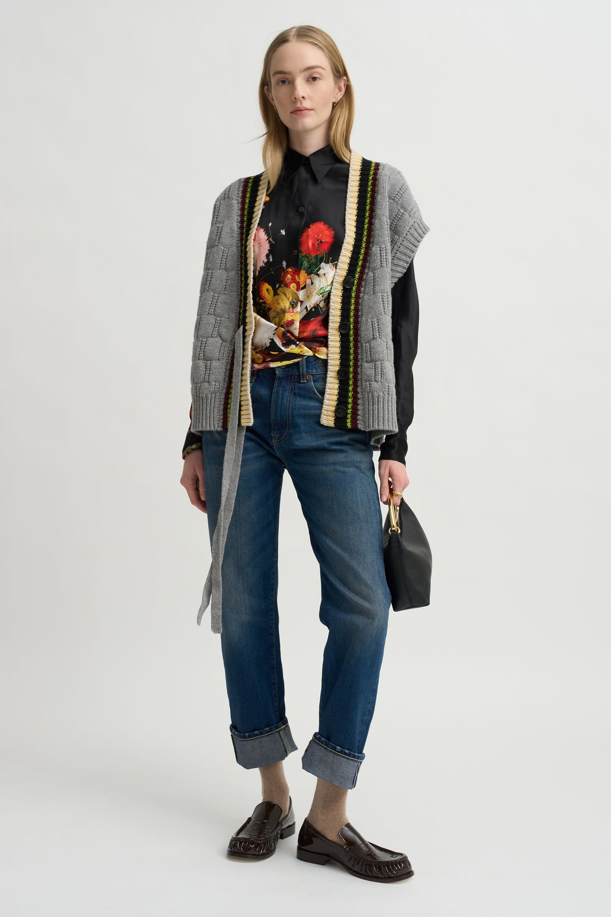 Still Life Silk Top, Black