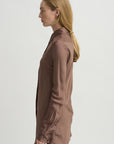 Bias Cut Fitted Shirt, Stone