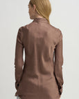 Bias Cut Fitted Shirt, Stone