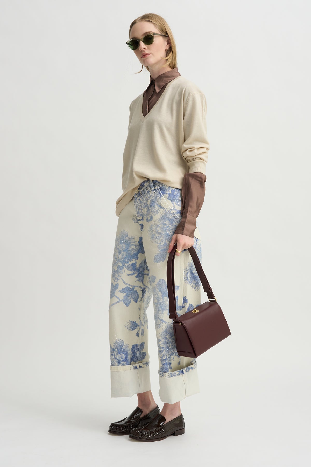 Bias Cut Fitted Shirt, Stone