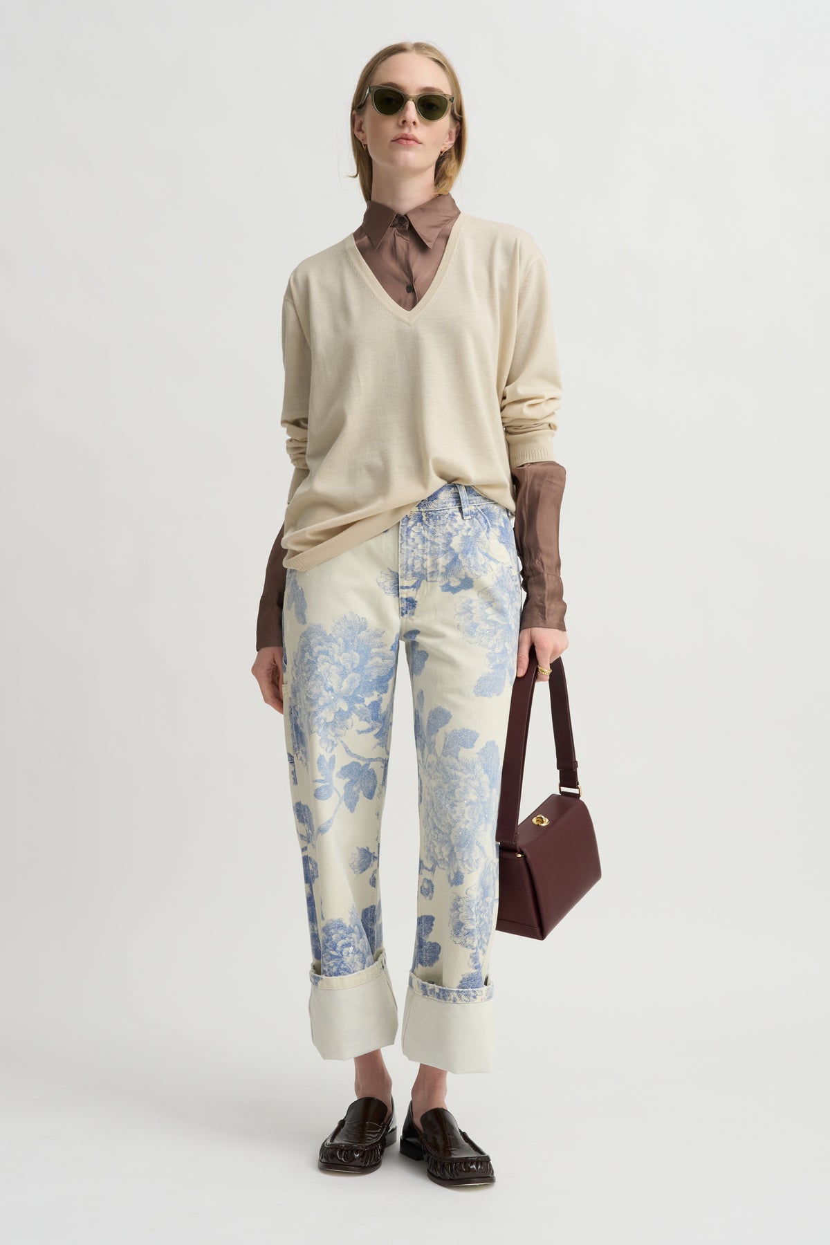 Bias Cut Fitted Shirt, Stone