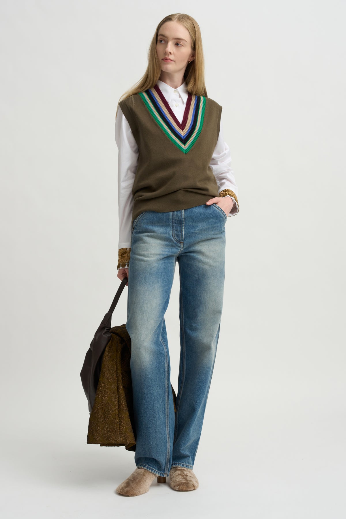 Embellished Cuff Shirt, White