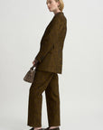 Cloqué Jacquard Pants, Khaki
