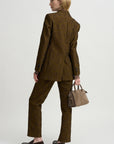 Cloqué Jacquard Pants, Khaki